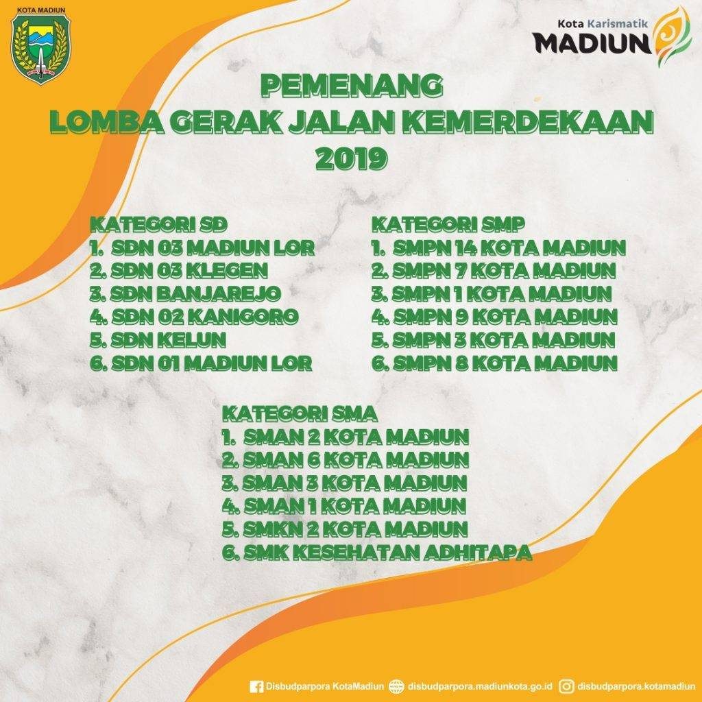Pengumuman Lomba Gerak Jalan Kemerdekaan 2019