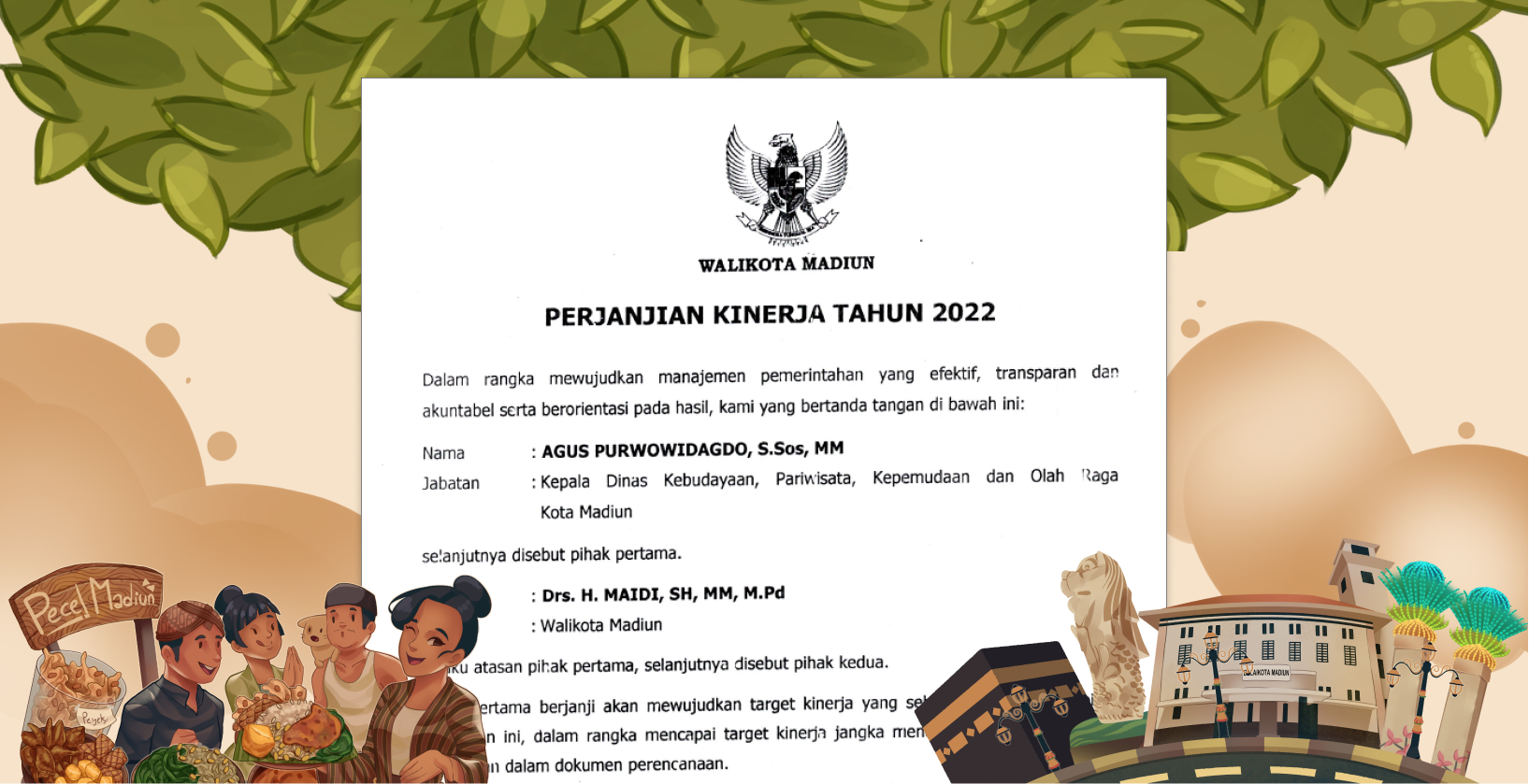 Perjanjian Kinerja Kepala Disbuparpora Kota Madiun 2022
