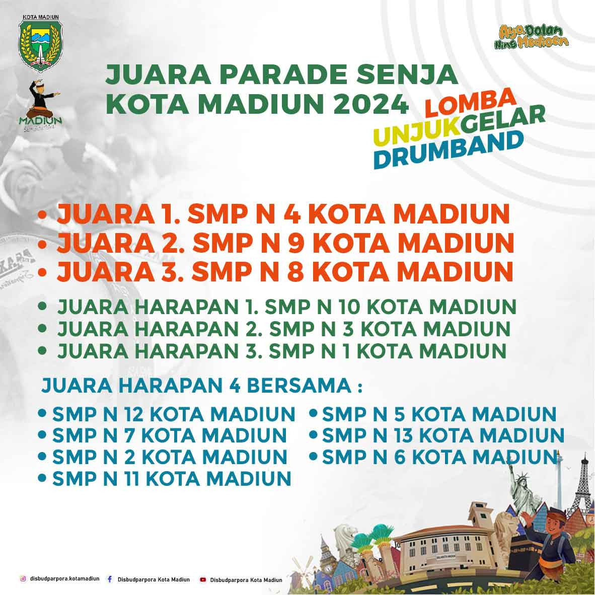 PENGUMUMAN JUARA PARADE SENJA KOTA MADIUN 2024